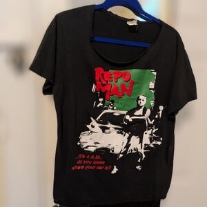 Distressed Rare Repo Man Graphic T-Shirt - Black